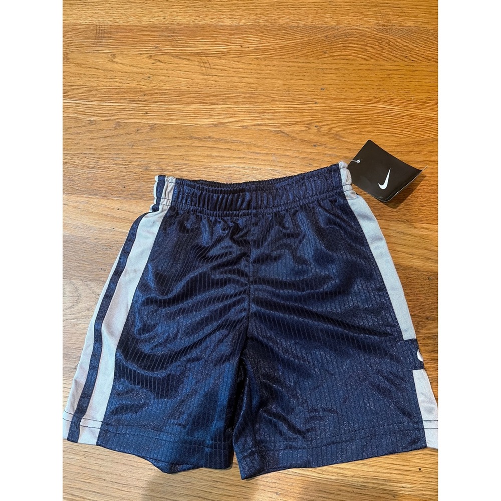 Nike Toddler Boys Navy Blue Striped Athletic Mesh Shorts Size 3T NWT